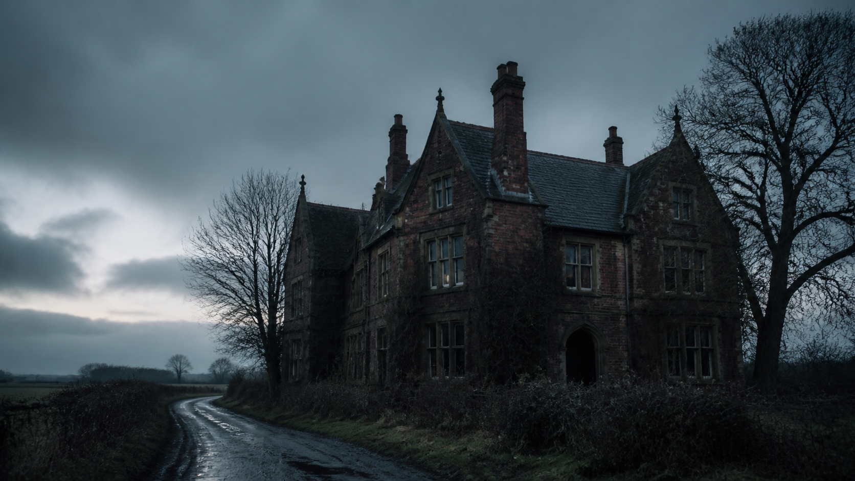 Borley Rectory exterior at dusk
