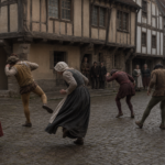 Dancing Plague of 1518 Strasbourg editorial artwork