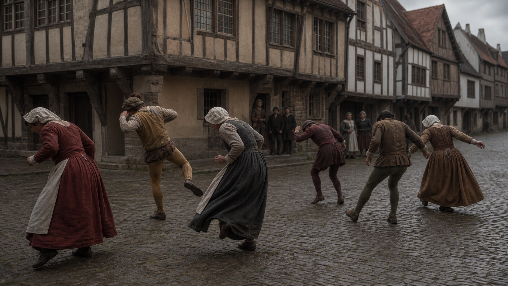 Dancing Plague of 1518 Strasbourg editorial artwork