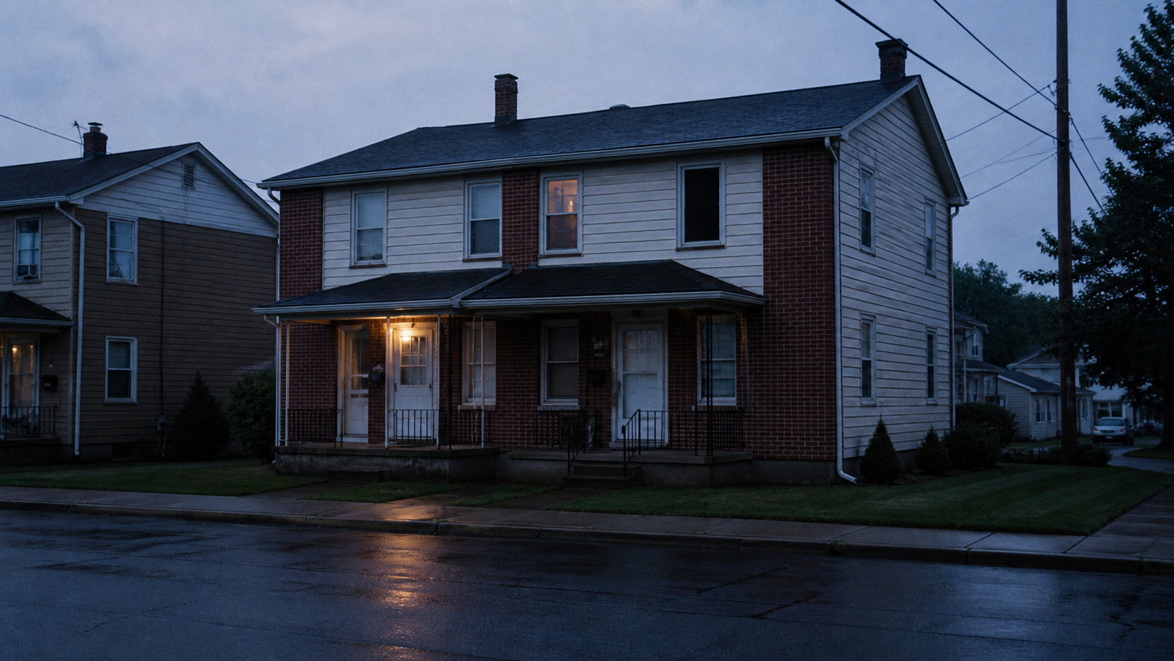 1986 Pennsylvania haunting Smurl case duplex editorial artwork