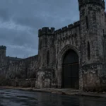 Eastern State Penitentiary Gothic prison exterior at dusk