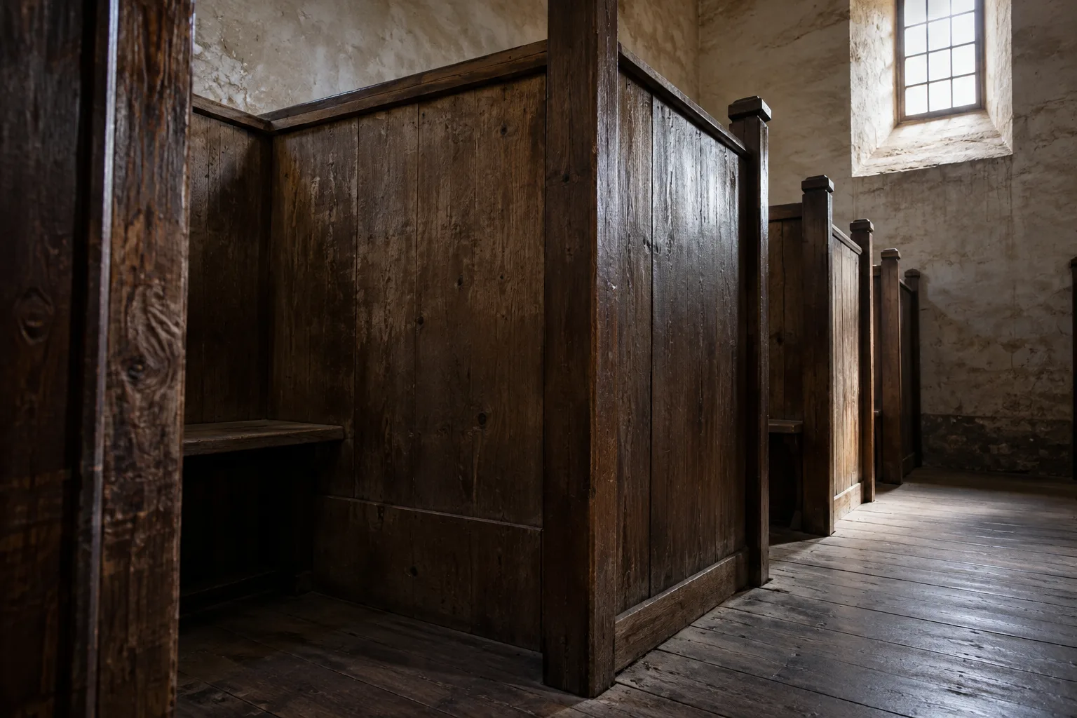 Port Arthur inspired chapel partitions separating individual worshippers